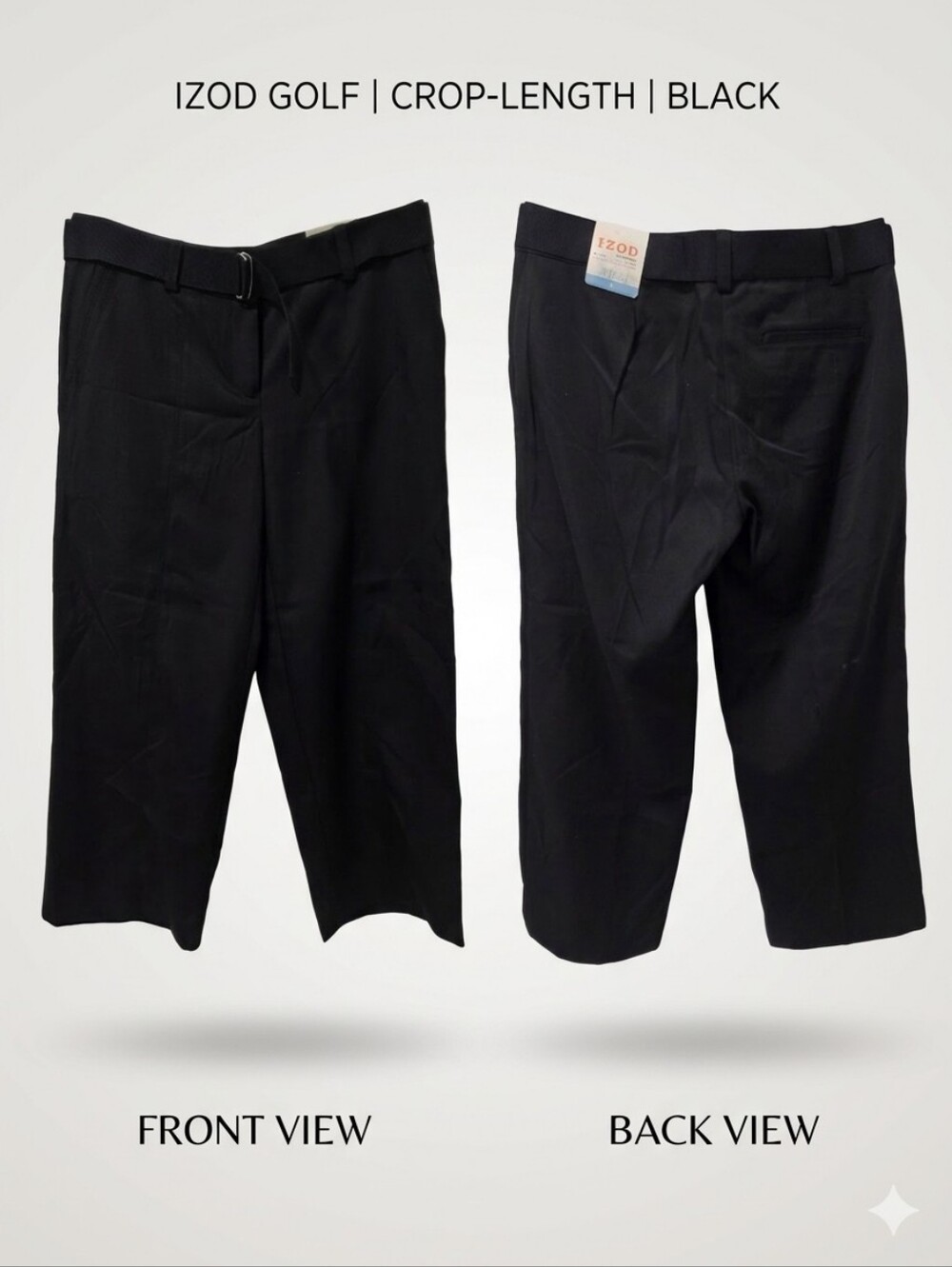 IZOD XFG Black Stretch Golf Cropped Pants NWT - Women’s Size 2